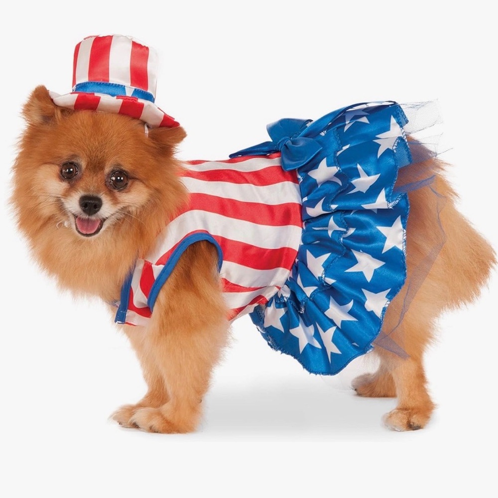 Rubie’s Patriotic Pooch Girl Costume with Hat❤️🤍💙